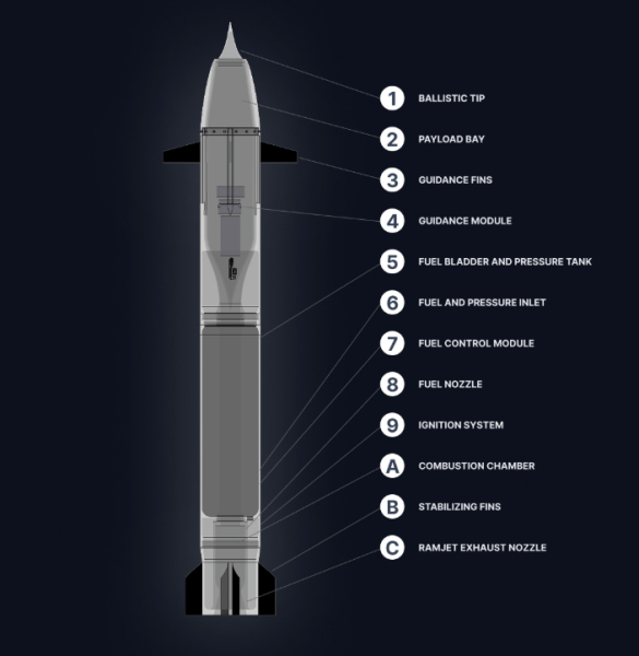 Структура ракети TRBM 155HG Sceptre
