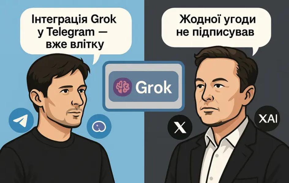 Grok у Telegram: Дуров оголосив про угоду з xAI, Маск заперечує