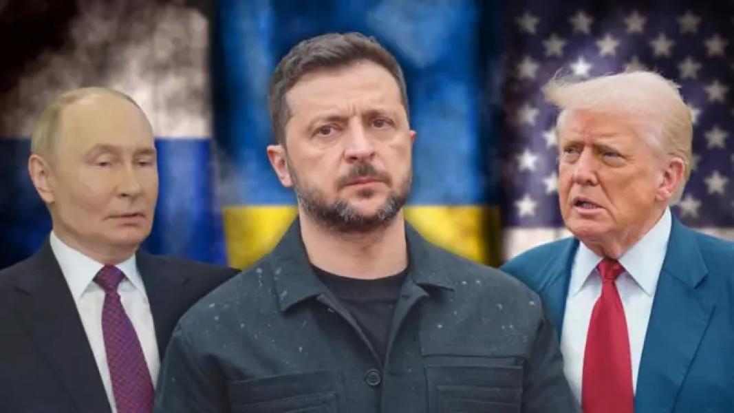 Колаж - Зеленський, Трамп і Путін