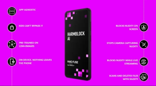 ПЕРШИЙ У СВІТІ НОВИЙ СМАРТФОН, РОЗРОБЛЕНИЙ ДЛЯ ДІТЕЙ, БЛОКУЄ ОГОЛЕНИЙ КОНТЕНТ З КАМЕРИ ТА В УСІХ ПРОГРАМАХ Human Mobile Devices, SafeToNet та Vodafone прагнуть покращити онлайн-досвід для дітей за допомогою нового безпечнішого смартфона: HMD Fuse, захищений HarmBlock+