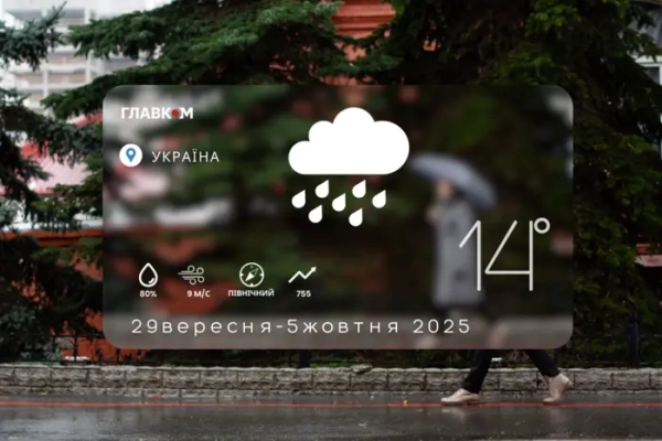 Прогноз погоди на тиждень з 29 вересня по 5 жовтня 2025 року