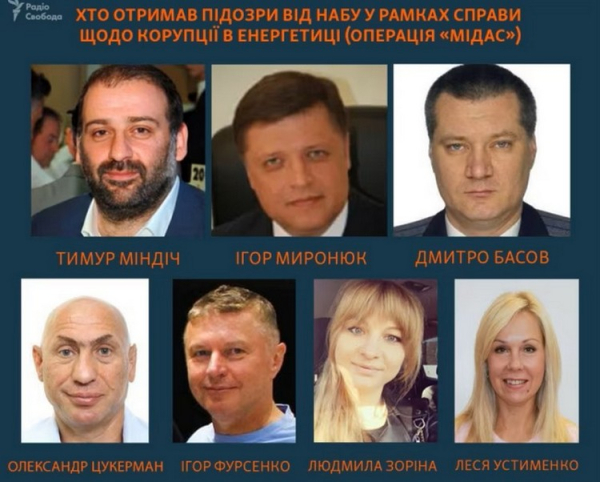Фігуранти операції «Мідас». Фото «Схеми» (Радіо Свобода)