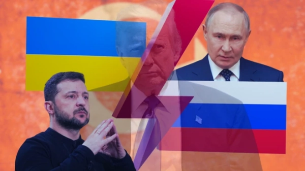 Колаж - Зеленський, Трамп і Путін