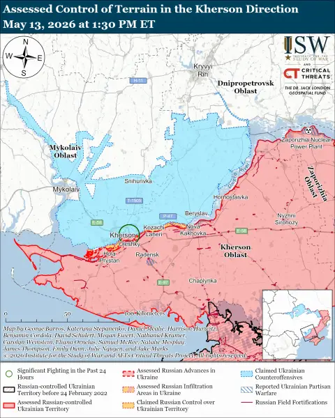 Російські війська здійснюють наступальні дії, українські сили проводять контратаки: звіт та актуалізовані карти від ISW 30
