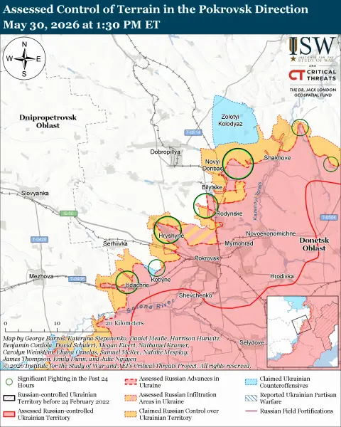 Російські війська намагаються проникнути в кілька міст на сході України: огляд та карти лінії фронту від ISW 31 Російські війська намагаються проникнути в кілька міст на сході України: огляд та карти лінії фронту від ISW 31