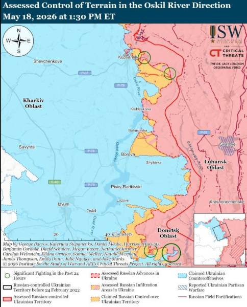 Російські досягнення обмежені, ЗСУ проводять контрнаступальні дії: аналіз ISW від 19 травня 15 Російські досягнення обмежені, ЗСУ проводять контрнаступальні дії: аналіз ISW від 19 травня 15