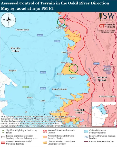 Російські війська здійснюють наступальні дії, українські сили проводять контратаки: звіт та актуалізовані карти від ISW 20