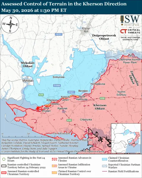 Російські війська намагаються проникнути в кілька міст на сході України: огляд та карти лінії фронту від ISW 34 Російські війська намагаються проникнути в кілька міст на сході України: огляд та карти лінії фронту від ISW 34