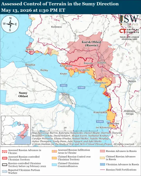 Російські війська здійснюють наступальні дії, українські сили проводять контратаки: звіт та актуалізовані карти від ISW 18