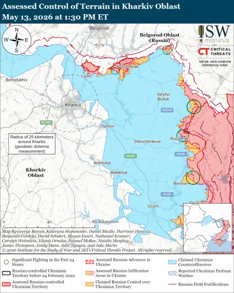 Російські війська здійснюють наступальні дії, українські сили проводять контратаки: звіт та актуалізовані карти від ISW 19
