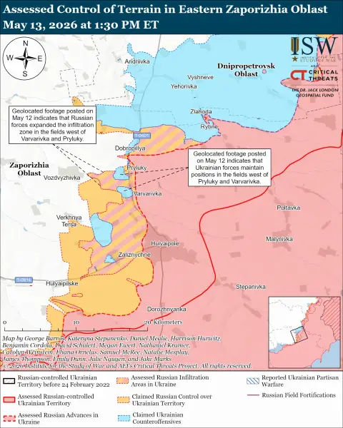 Російські війська здійснюють наступальні дії, українські сили проводять контратаки: звіт та актуалізовані карти від ISW 28