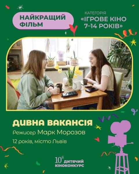 Визначено переможців Кінофестивалю для дітей 12