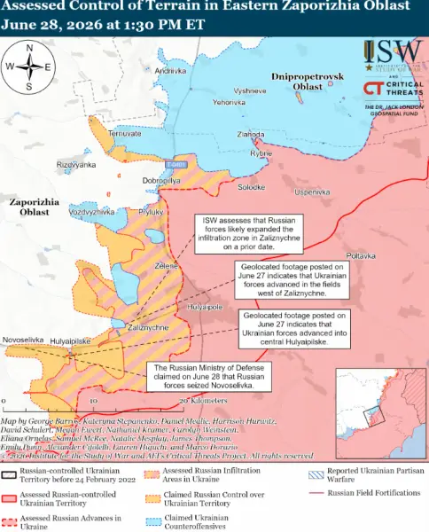 Ворог наступає на двох напрямках, ЗСУ утримують позиції в центрі Костянтинівки: звіт від ISW 23