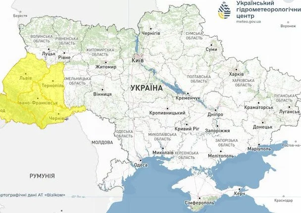 Негода прямує до України: перший рівень небезпеки оголошено в деяких областях (карта) 2