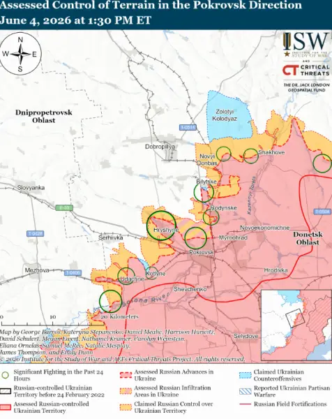 Російські сили стверджують про "часткове оточення" українських військ у Костянтинівці: аналіз фронту від ISW 25