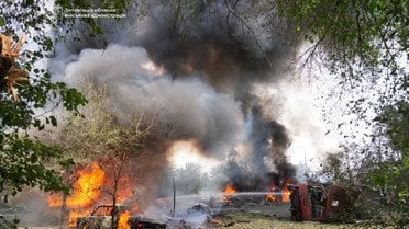 Українське місто зазнало ракетних ударів: населений пункт палає, є загиблі (фото, відео) 8 атака на Запоріжжя 21 липня_4 / © Запорізька ОВА