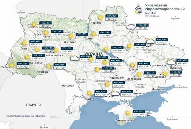 Україну готується накрити потужна хвиля природних лих: синоптики окреслили конкретні терміни та географічні зони (із зображенням карти). 3 Погода в Україні 30 липня / © Укргідрометцентр