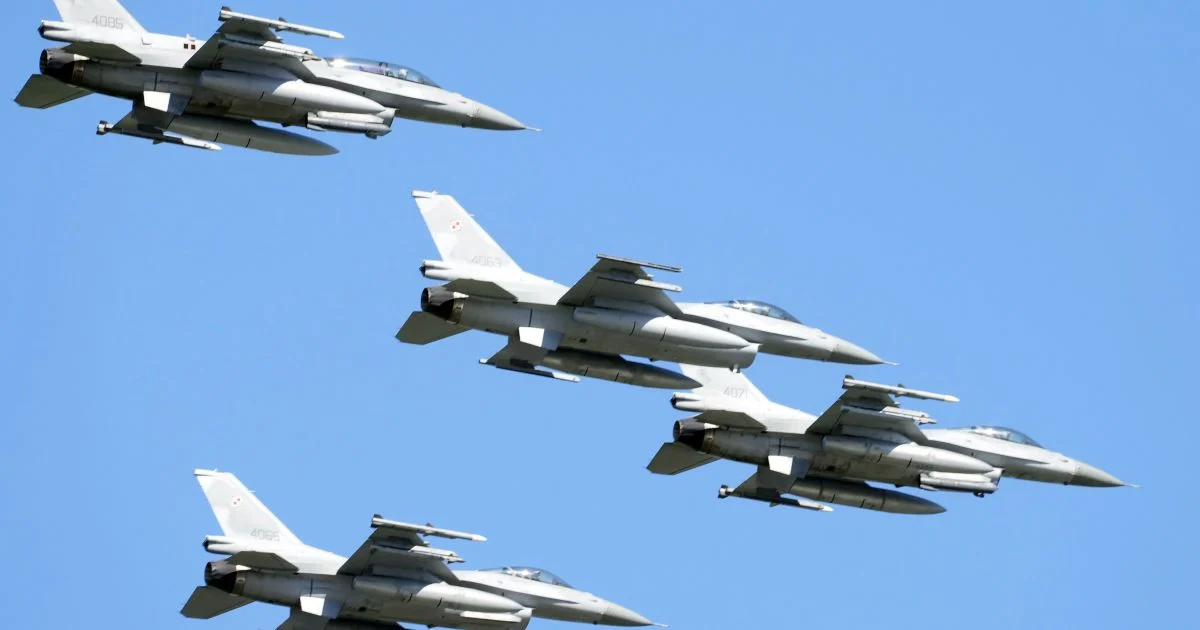 F-16 fighter jet. F-16 fighter jet.