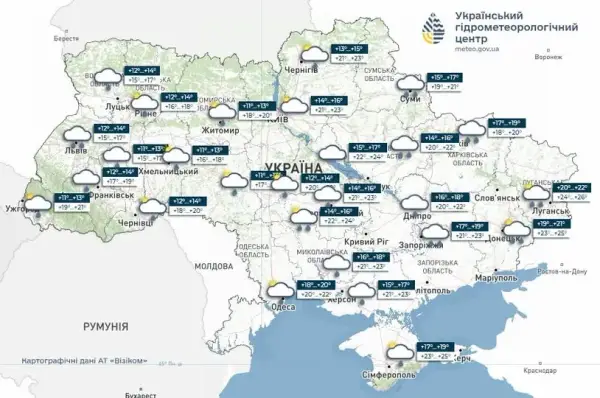 10 липня: чималі опади з грозами, можливий град. 8 10 липня: чималі опади з грозами, можливий град. 8