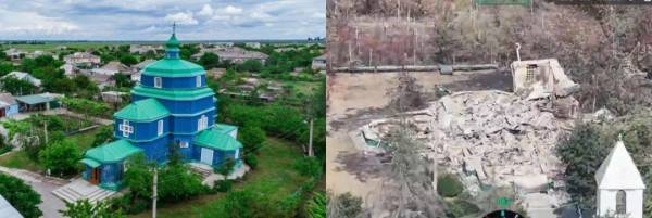 На Херсонщині внаслідок нападу російських дронів згоріла неповторна дерев'яна церква XVIII століття. 5