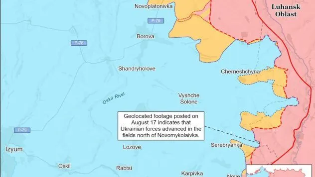Карта бойових дій станом на 19 серпня 2026 – положення на фронті 10