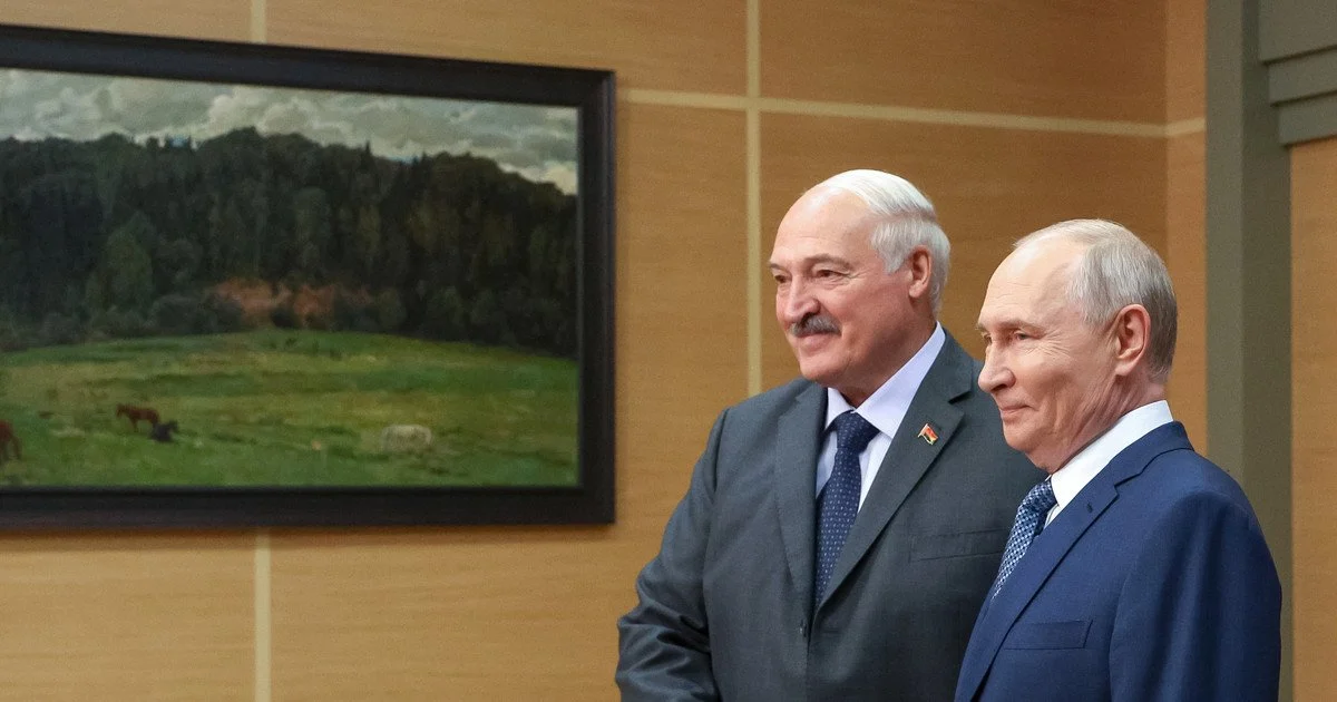 Лукашенко і Путін під час зустрічі в резиденції Ново-Огарьово під Москвою в суботу, 29 серпня 2026 року. Лукашенко та Путін під час зустрічі в резиденції Ново-Огарьово біля Москви в суботу, 29 серпня 2026 року.