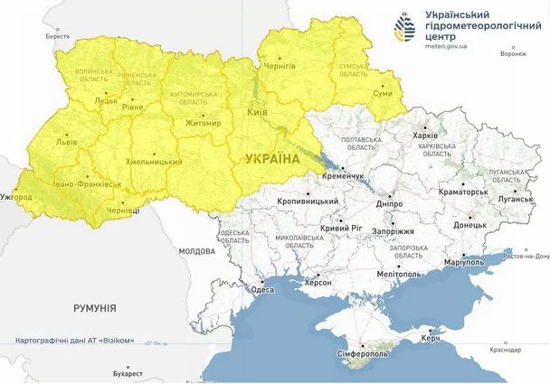 Подвійний удар негоди охопив Україну: прогнозисти попереджають і вказують найризикованіші дні (карта) 5 Синоптики попереджать про грози та шквали в Україні 7 липня / © Укргідрометцентр