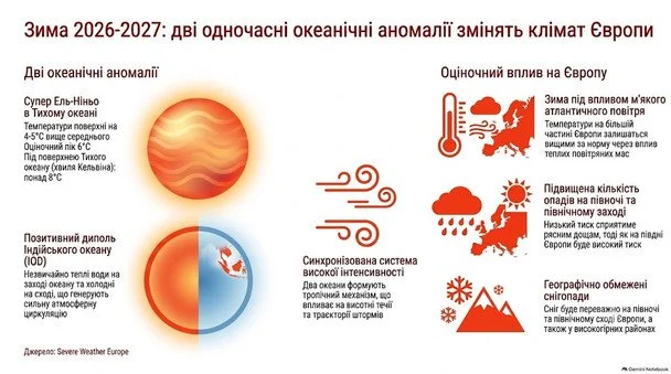 Європа зіткнеться з надзвичайною зимою: метеорологи рекомендують готуватися до "зіткнення двох океанів" 2