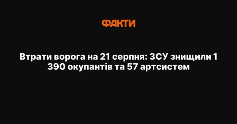 Втрати противника на 21 серпня: ЗСУ ліквідували 1 390 окупантів та 57 артилерійських систем 5 Втрати противника на 21 серпня: ЗСУ ліквідували 1 390 окупантів та 57 артилерійських систем 3