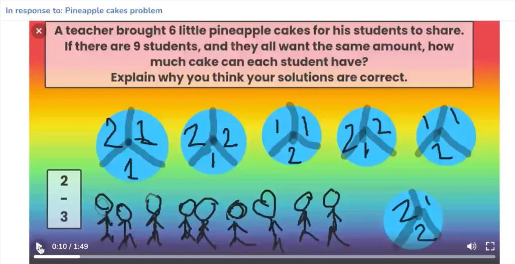 Технології для розвитку математичної мови 2 Screenshot of example student work on Seesaw