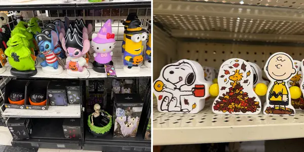 Порівняли осінній декор: Hobby Lobby проти Michaels 26 Ліло і Стіч, Привіт Кітті, Міньйони, декор до Хелловіну в Michaels поруч з декором Peanuts до Хелловіну в Hobby Lobby